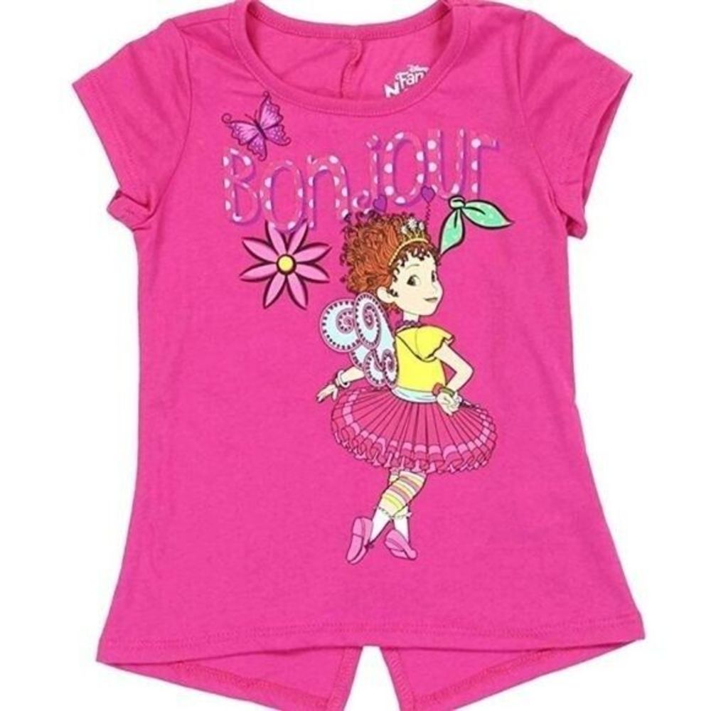 Disney Toddler FANCY NANCY Girls T-Shirt Short Sleeve Sizes 2T Bright Pink